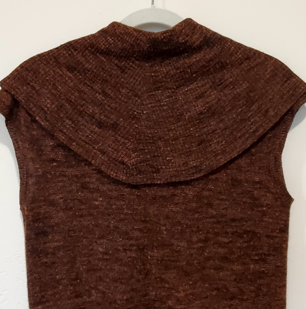Tracy Reese Wool/Linen Cranberry Black Longline Vest Cardigan Sweater, Med, EUC - Picture 11 of 16